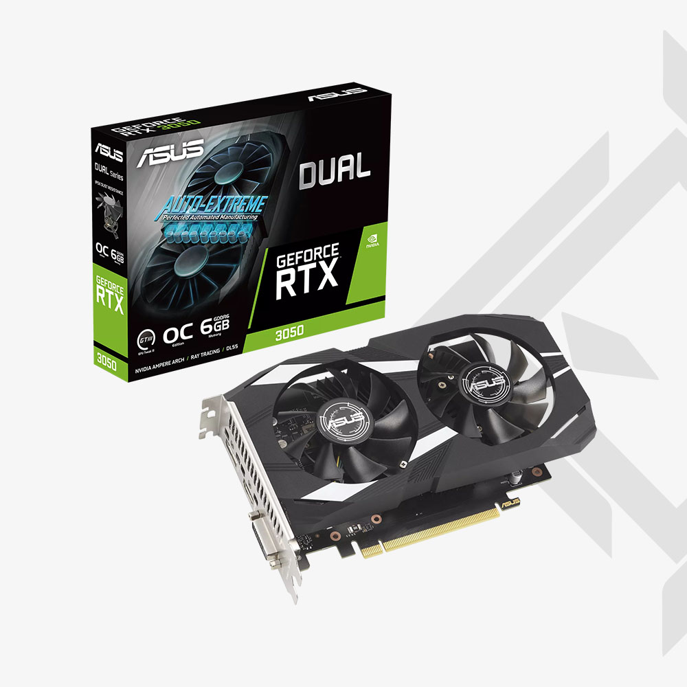 TARJETA DE VIDEO ASUS RTX 3050 6GB DUAL OC GDDR6 PCI 4.0 2X NVIDIA GEFORCE