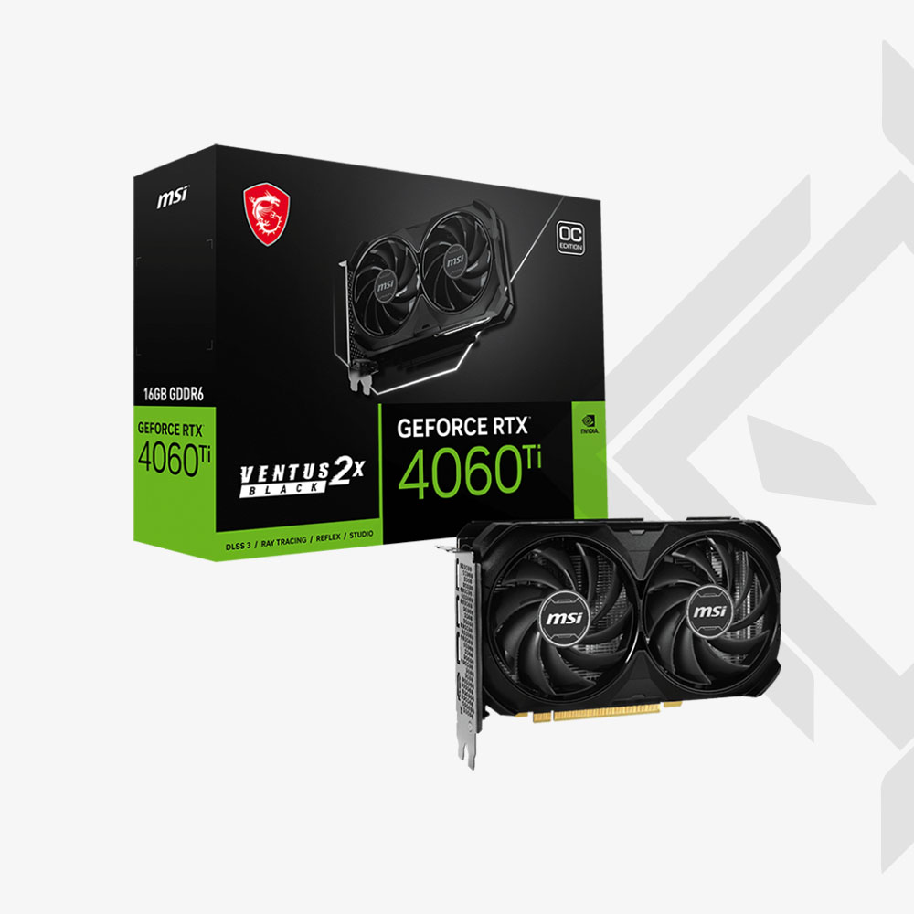 4060 TI VENTUS 2X 16Gb OC-0 TARJETA DE VIDEO MSI NVIDIA GEFORCE RTX 4060 Ti VENTUS 2X BLACK 8G OC - Imagen 1