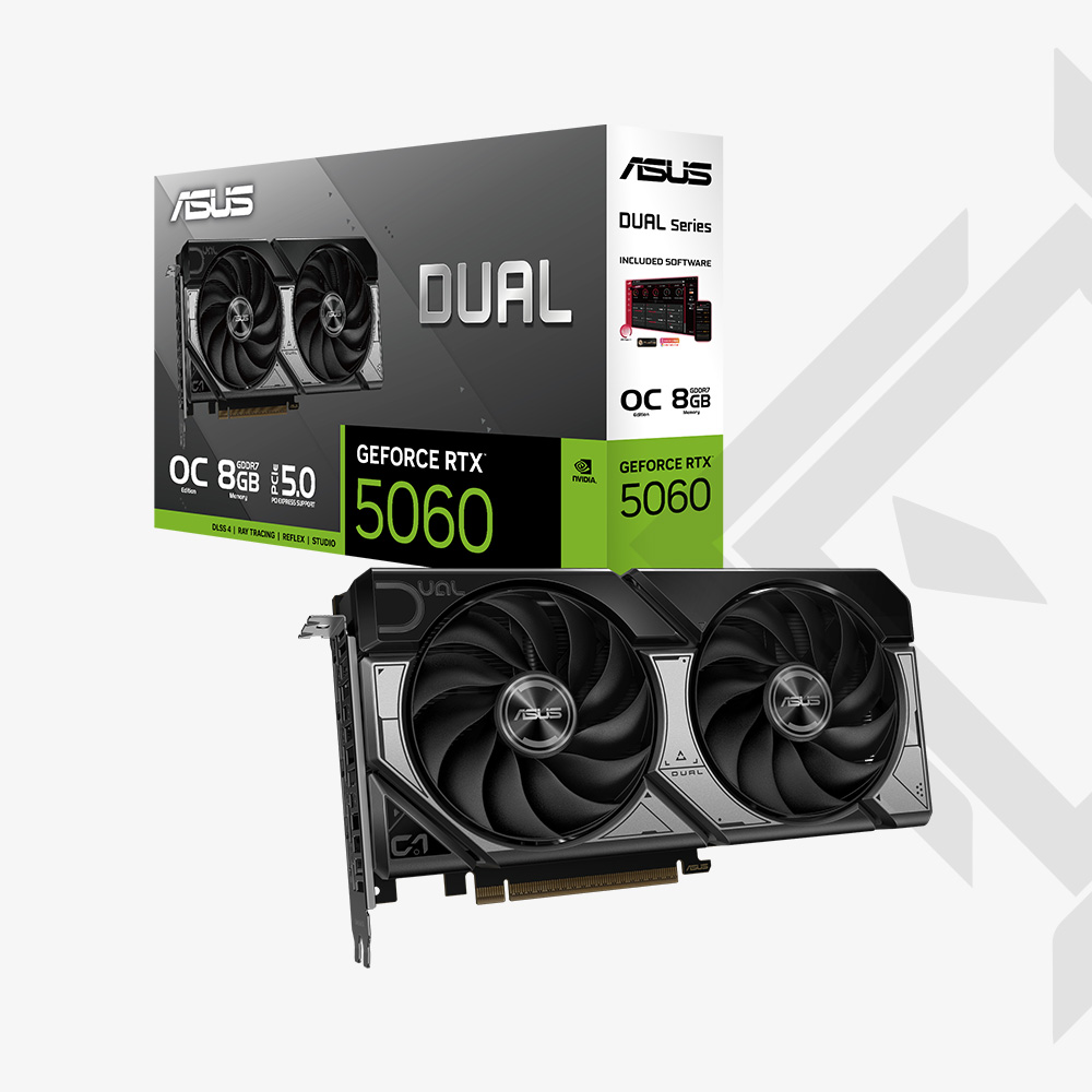 TARJETA DE VIDEO ASUS RTX 5060 DUAL OC 8GB GDDR7 PCI 5.0 DUAL FAN NVIDIA
