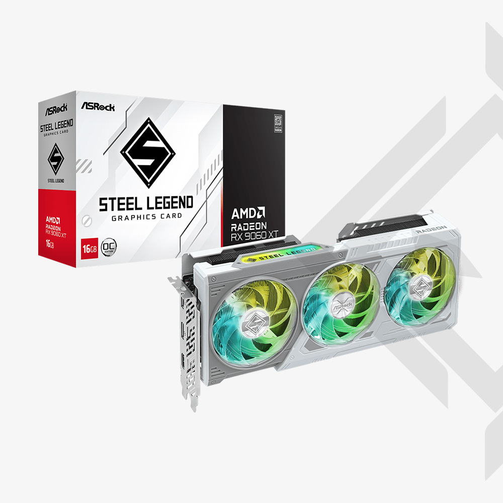 RX 9060 XT STEEL LEGEND 16GB-0 TARJ. VIDEO ASROCK RX 9060 XT STEEL LEGEND 16GB OC GDDR6|AMD RADEON - Imagen 1