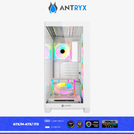 CASE ANTRYX FX 850 PRO WHITE 3 FAN LATERAL ARGB 1 FAN TRASERO ARGB 1 INFERIOR ARGB - Imagen 3