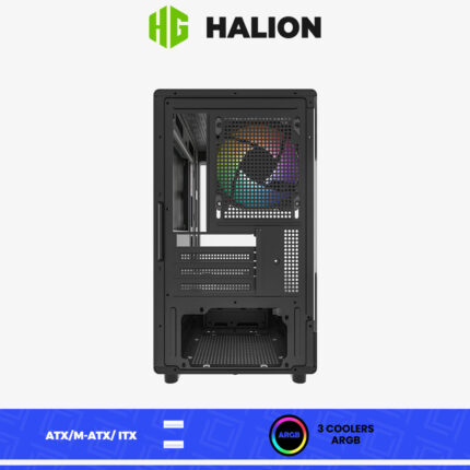 CASE HALION MATX GAMER FPMAX FISH DIAMOND R2M NEGRO | 1FANxARGB - Imagen 4